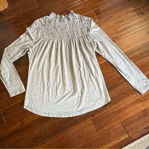 Sundance Gabrielle Smocked Mock Turtleneck
